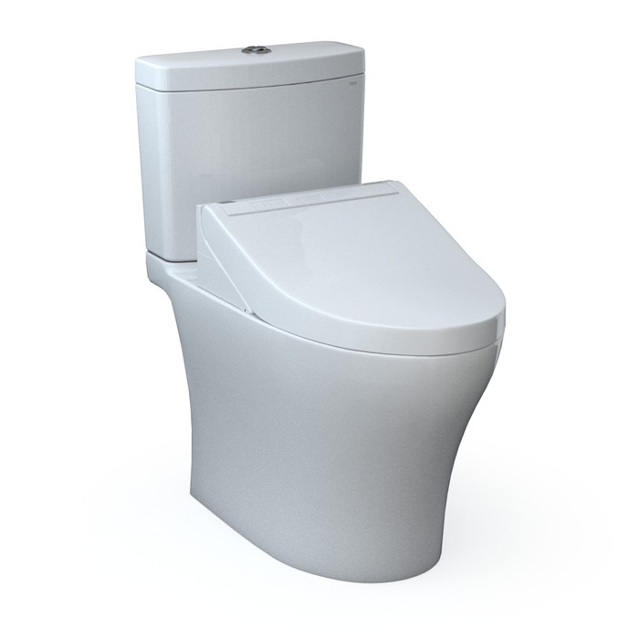 TOTO MW4463084CEMFGN#01 WASHLET+ Aquia IV Two-Piece Elongated Universal Height Dual Flush 1.28 and 0.9 GPF Toilet and WASHLET C5 Bidet Seat