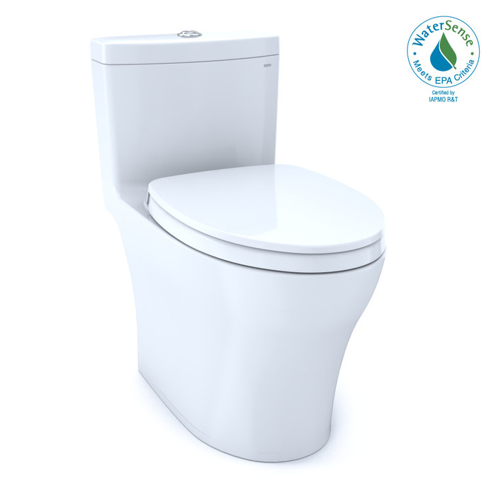 TOTO MS646124CEMFGN Aquia IV One-Piece Elongated Dual Flush 1.28 and 0.9 GPF Universal Height WASHLET+ Ready Toilet with CEFIONTECT