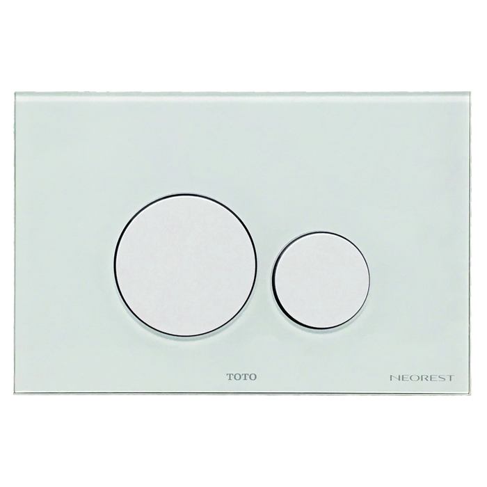 TOTO YT994#WH Round Push Button Plate for NEOREST In-Wall Tank Unit Glass