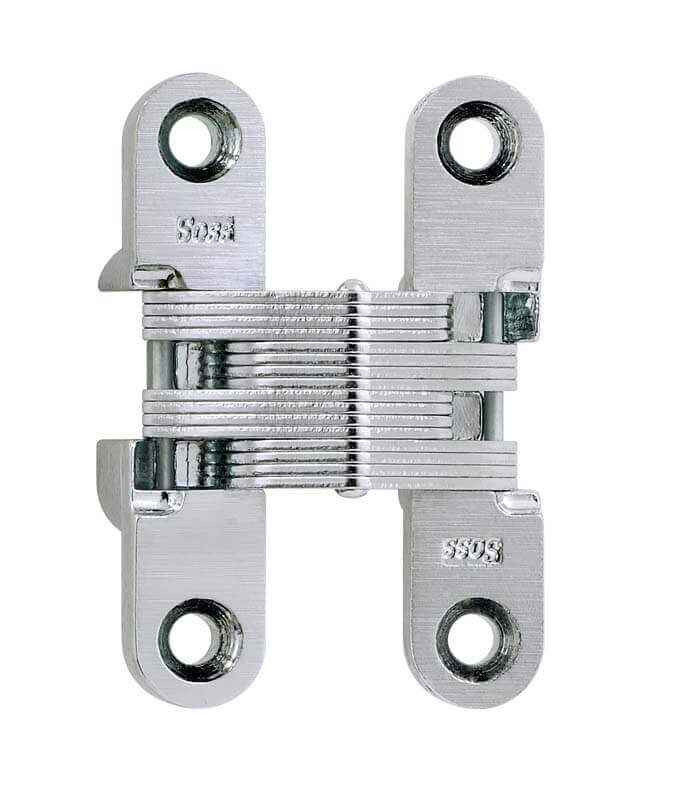 SOSS SOSS 205 Invisible Hinge 2-3/8" (1" Minimum Door Thickness) Metal Door Application, Satin Chrome SOSS-205