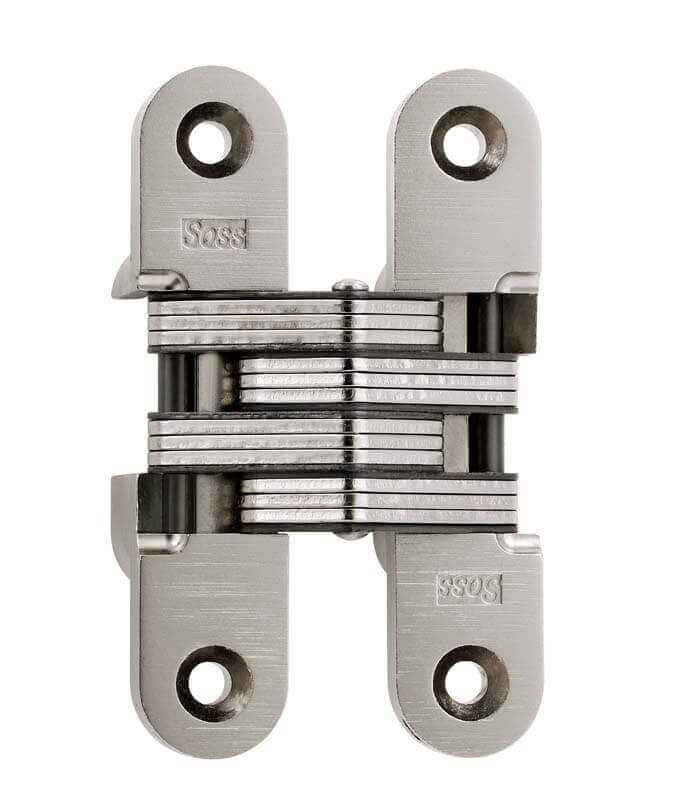 SOSS 216 Series 4-5/8 Inch Invisible Hinge in Satin Chrome (626) - Front View