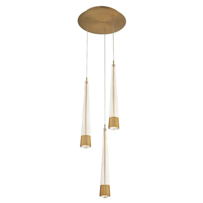 WAC Lighting PD-59403R Quill 3-Light Round Multi-Light LED Pendant