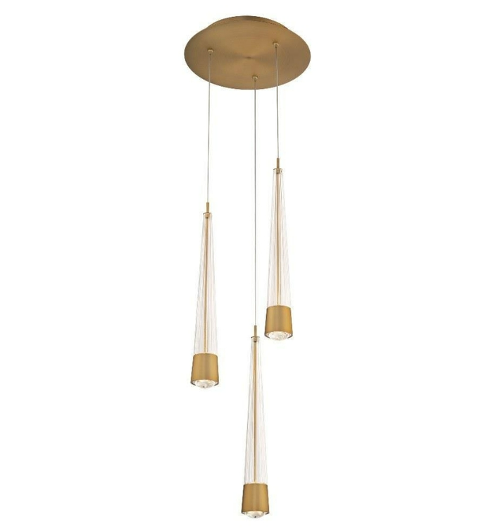 WAC Lighting PD-59403R Quill 3-Light Round Multi-Light LED Pendant