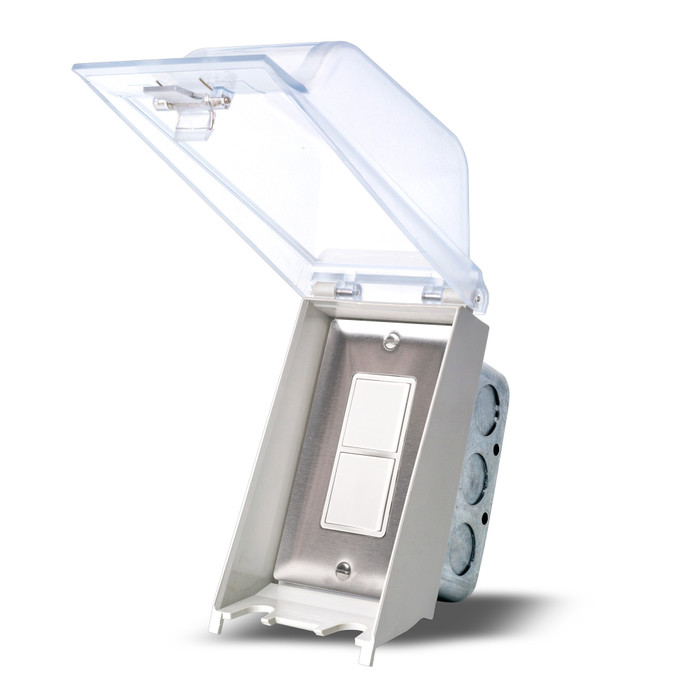 Eurofase Flush Mount Single Duplex Stack Switch With Weatherproof Cover and Gang Box Eurofase Flush Mount Single Duplex Stack Switch With Weatherproof Cover and Gang Box