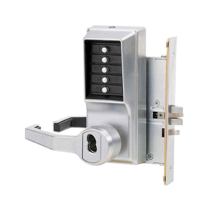 Dormakaba Dormakaba Simplex 8146 Mortise Mechanical Pushbutton Passage Lever Lock with Key Override and Lockout DOR-8146