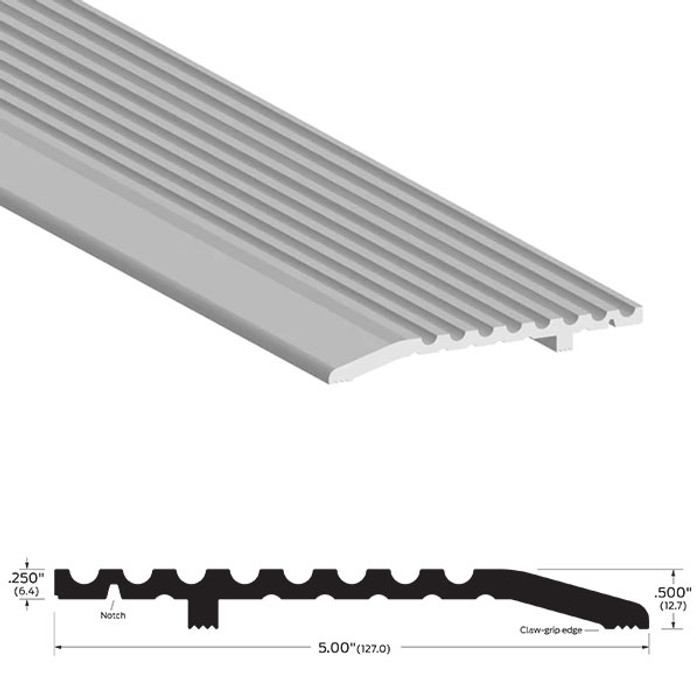 Zero 1675A Half Saddle Threshold – 5″ Wide x 1/2″ High – Aluminum Mill Finish