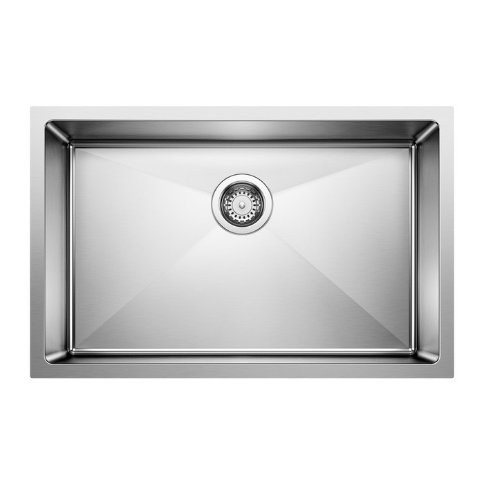 Blanco CUV52475SIK Cuvee R15 28" Single Bowl Undermount Stainless Steel Kitchen Sink Blanco CUV52475SIK Cuvee R15 28" Single Bowl Undermount Stainless Steel Kitchen Sink
