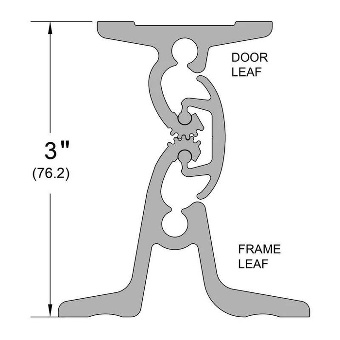 Pemko DSHP01 Double Swing Continuous Geared Hinge with 100-Degree Swing Range for Anti-Barricade Healthcare Applications