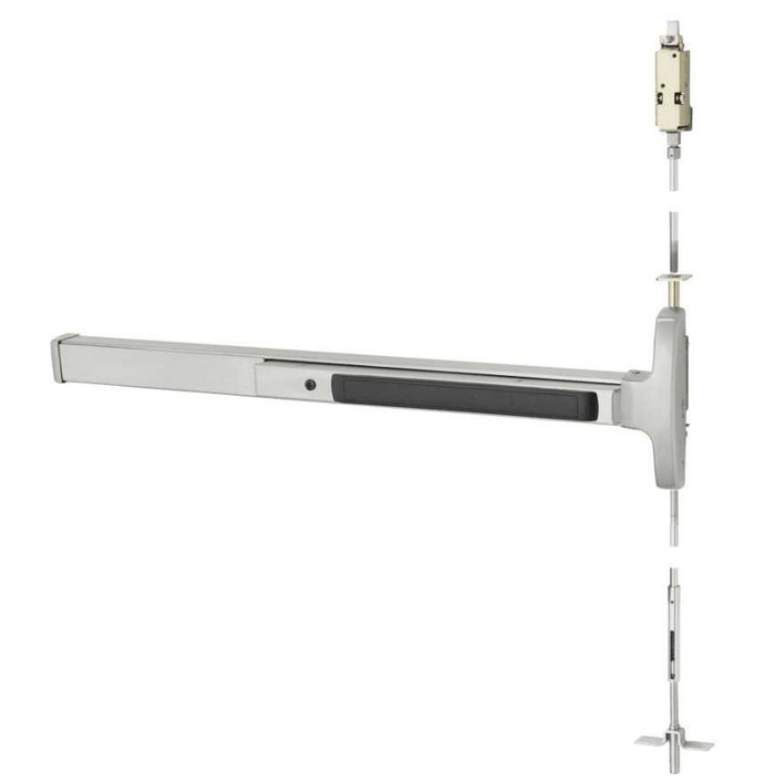 Sargent AD8400 Series - (AD8440) Exit Only/Dummy (Lever rotates) Function Narrow Stile Concealed Vertical Rod