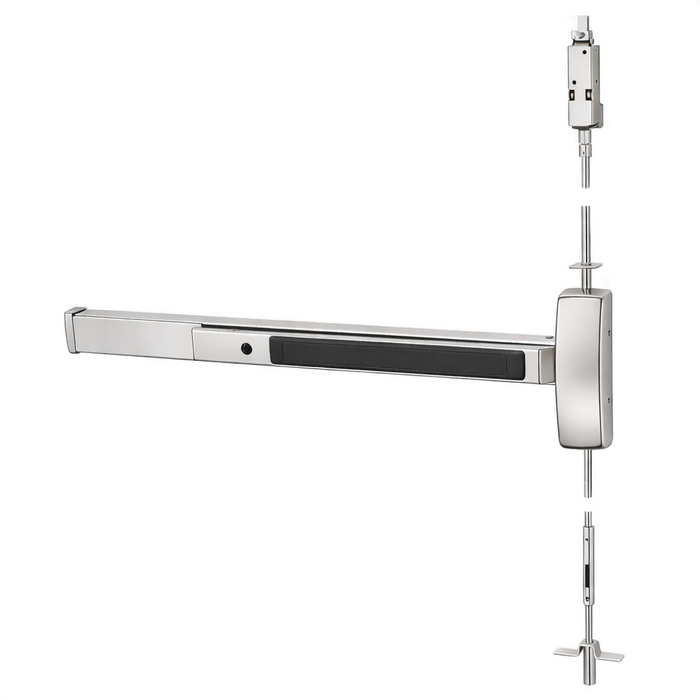 Sargent AD8615 Passage Function Wide Stile Concealed Vertical Rod Exit Device for 1-3/4" to 2-1/4" Metal Doors