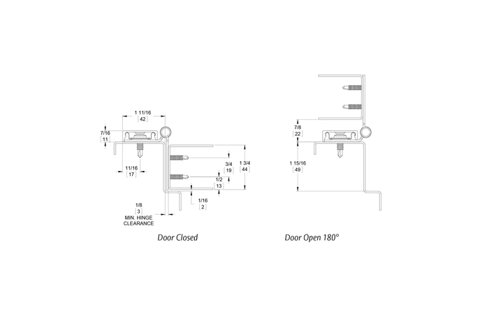 Pemko Markar HM304 Series Half Mortise Continuous Hinge with 600 lb Weight Capacity and 304 Stainless Steel Construction