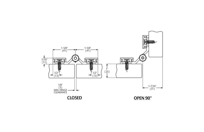 Pemko FS402 Series Spring Loaded Continuous Hinge for Toilet Partitions with 80 lb Load Capacity