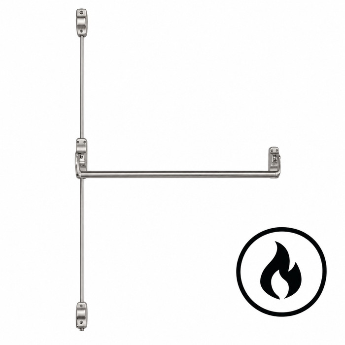 Von Duprin 8847F Series - Fire Rated 4 ft Wide Stile Crossbar Concealed Vertical Rod Exit Device, Less Dogging