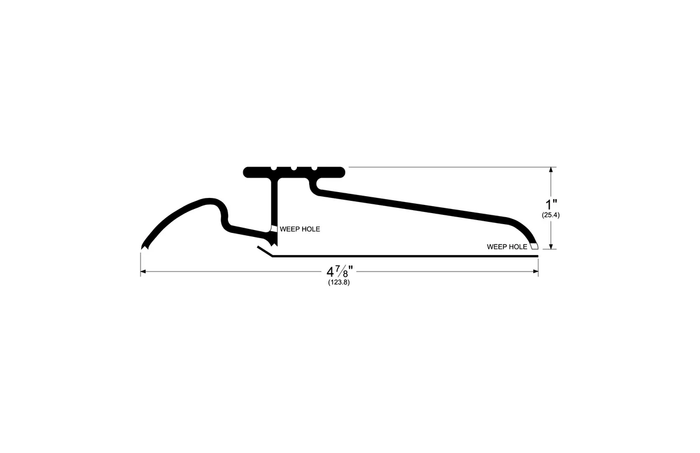 Pemko 136 Series Residential Interlocking Threshold with Water Return 4-7/8" x 1"