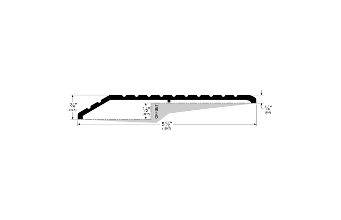 Pemko 157 Series Fire-Rated Offset Saddle Threshold cross-section diagram showing 5-1/2" width and 3/4" height dimensions