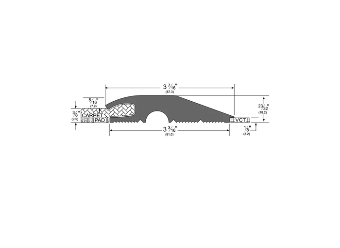 Pemko Eco-V Commercial Threshold 3.438"; x 0.72"; GREENGUARD Gold Certified Bio-Based