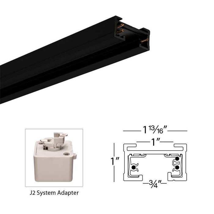 WAC Lighting J Track 2-Circuit Canopy Cover Track Component WAC Lighting J Track 2-Circuit Canopy Cover Track Component