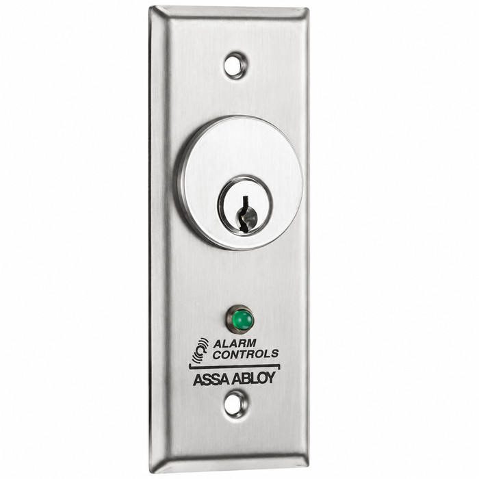 Alarm Controls MCK-2 Series - Mortise Cylinder Single Gang Station 1.75" Wide Green LED