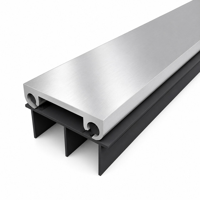 NGP 12T Vinyl Door Shoe, Mill Aluminum