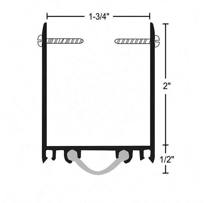 NGP 92VDKB 42 Extended Door Shoe with Vinyl Insert 42" Aluminum Alloy Construction