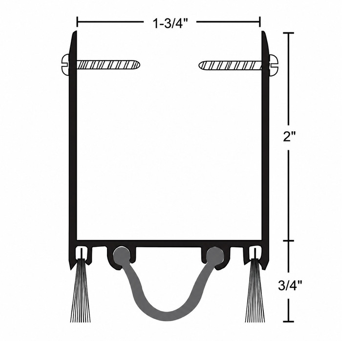 NGP 92NWHA 36 Extended Door Shoe with Neoprene Seal and Nylon Brush - 36" Satin Aluminum Clear Anodized