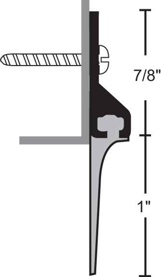 NGP 97V Vinyl Door Sweep, Mill Aluminum