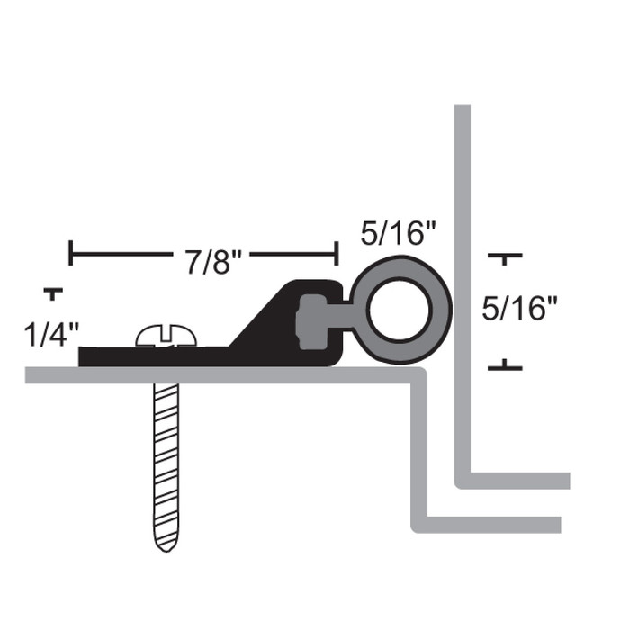 NGP 162S Perimeter Seal, Silicone, Milled Aluminum Finish