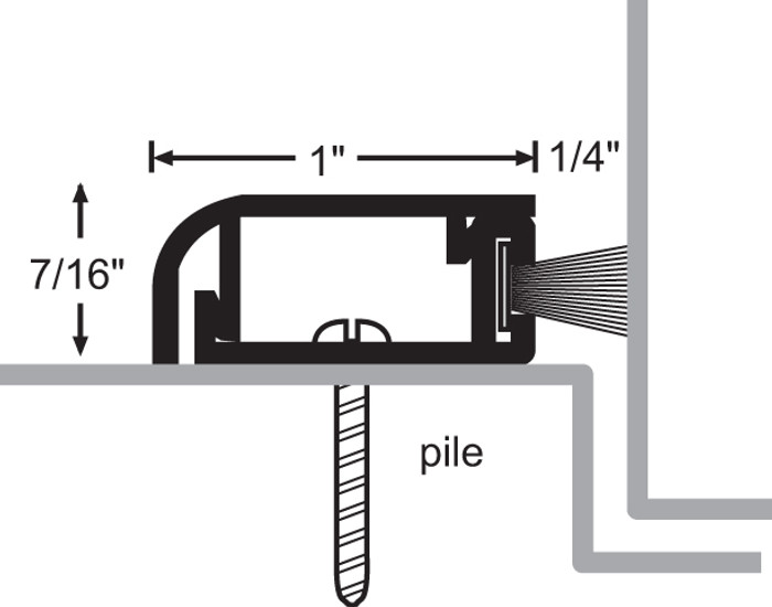NGP 170PDKB Concealed Fastener Seal, Polypropylene Pile, 36", Dark Bronze Finish