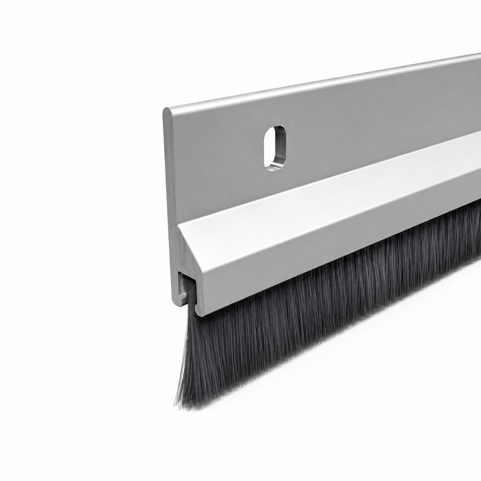 NGP 185P Perimeter Seal, Polypropylene Pile, Milled Aluminum Finish