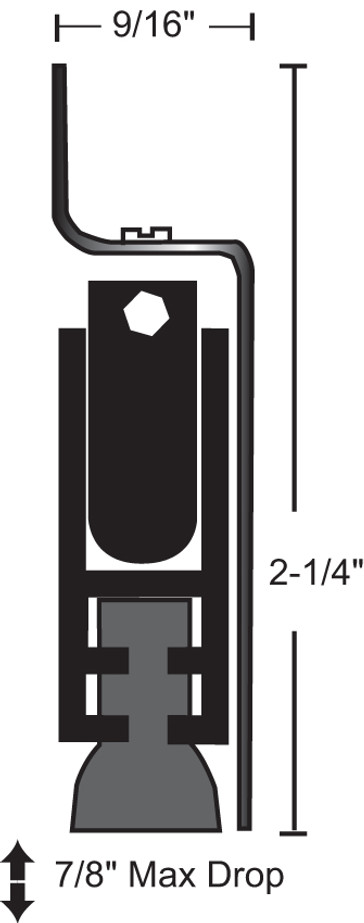 NGP 221SSS Stainless Steel Automatic Door Bottom Neoprene Seal