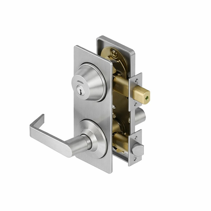 Hager 3710 - 3700 Series Grade 2 Fixed Cylinder Standard Interconnected Lock, 2-3/4" Backset, Entry Single Locking Function