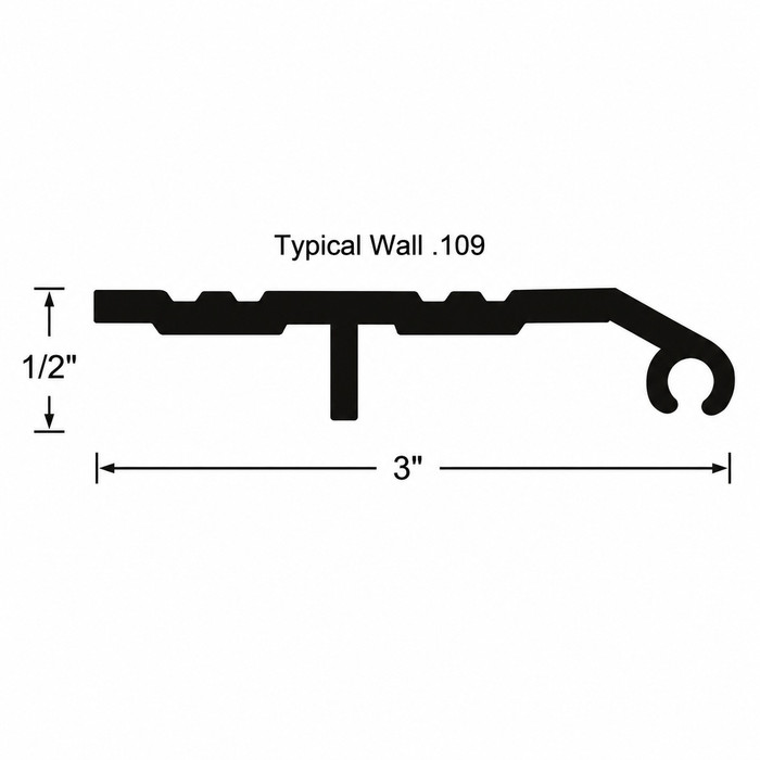 NGP 323DKB 1/2" Half Saddle Threshold 96" x 3" Wide Dark Bronze Aluminum