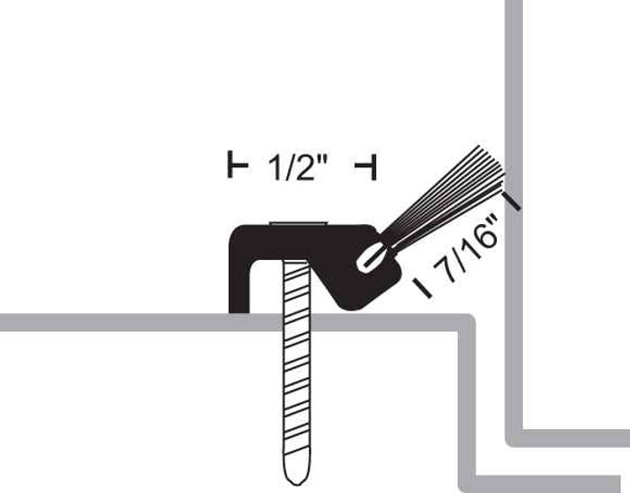 NGP A625A Perimeter Nylon Brush Seal Angled