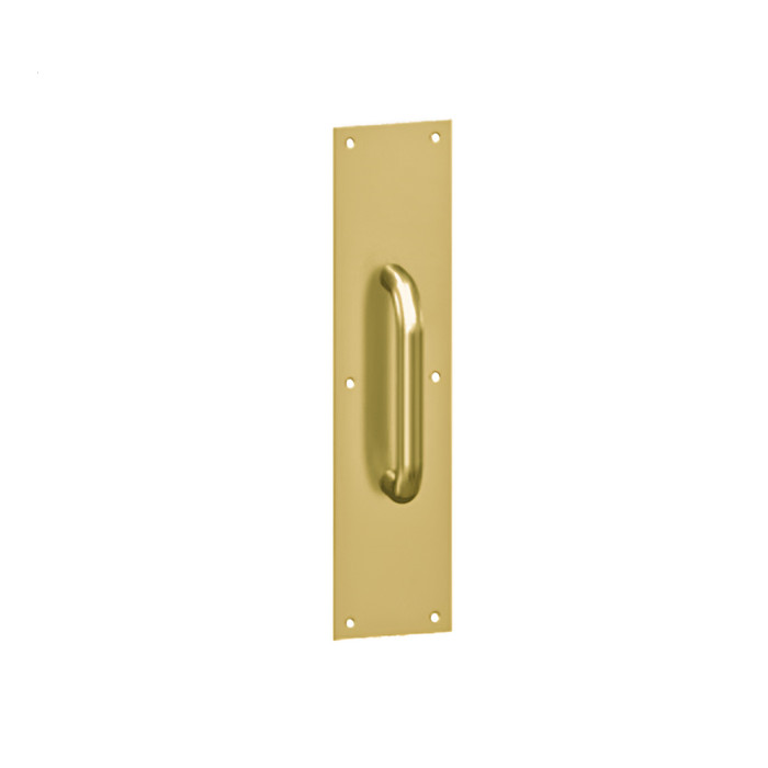 Hager 33G Square Corner Pull Plate - 3/4" Round Pull, 0.05 Gauge