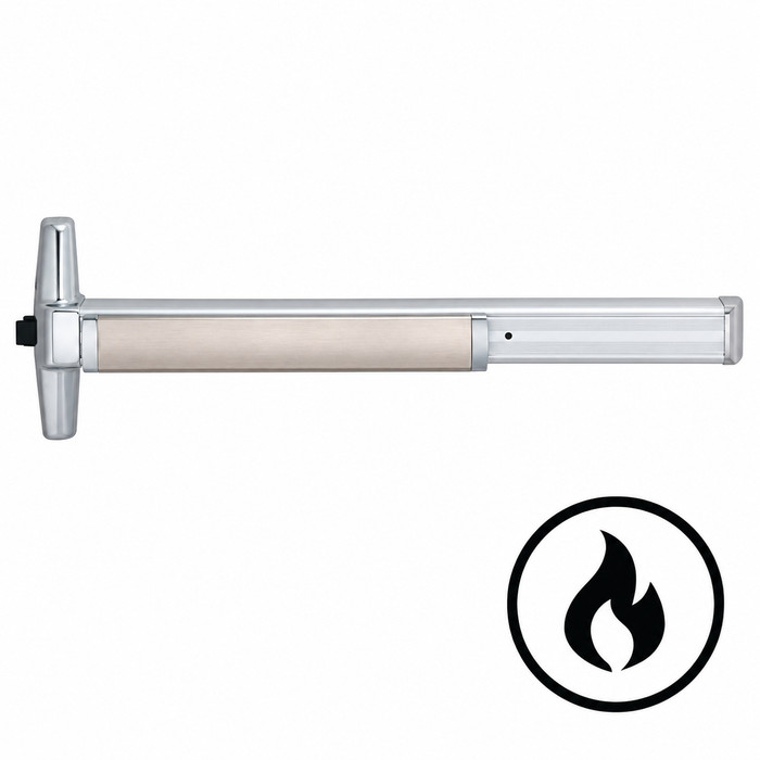 Von Duprin 33AF-3ft Fire Rated Grooved Case Narrow Stile Rim Exit Device, Less Dogging, 36"