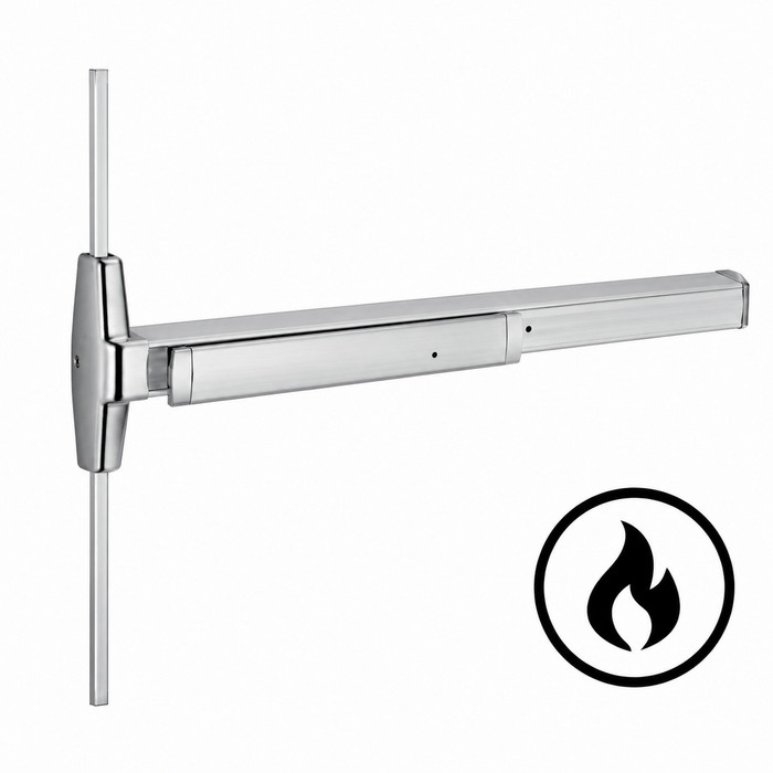 Von Duprin 3327A-F Series - Fire Rated 3 ft Grooved Case Narrow Stile Surface Vertical Rod Exit Device, Less Dogging