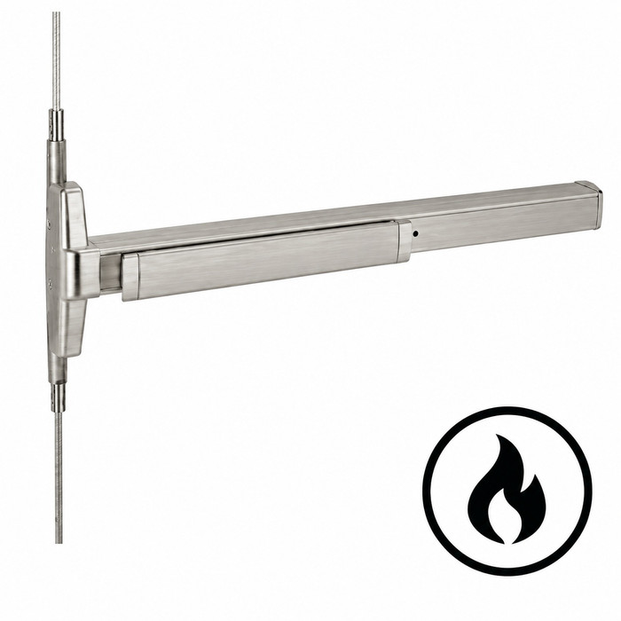 Copy of Von Duprin 3347A-F Series - Fire Rated 3 ft Grooved Case Narrow Stile Concealed Vertical Rod Exit Device, Less Dogging