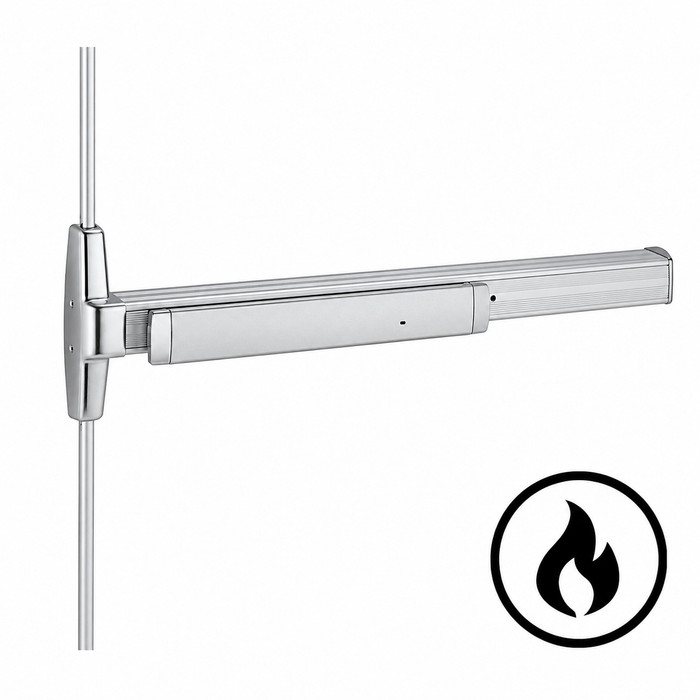 Von Duprin 3547AF-4ft Fire Rated Concealed Vertical Rod Exit Device, Narrow Stile Smooth Case Less Dogging