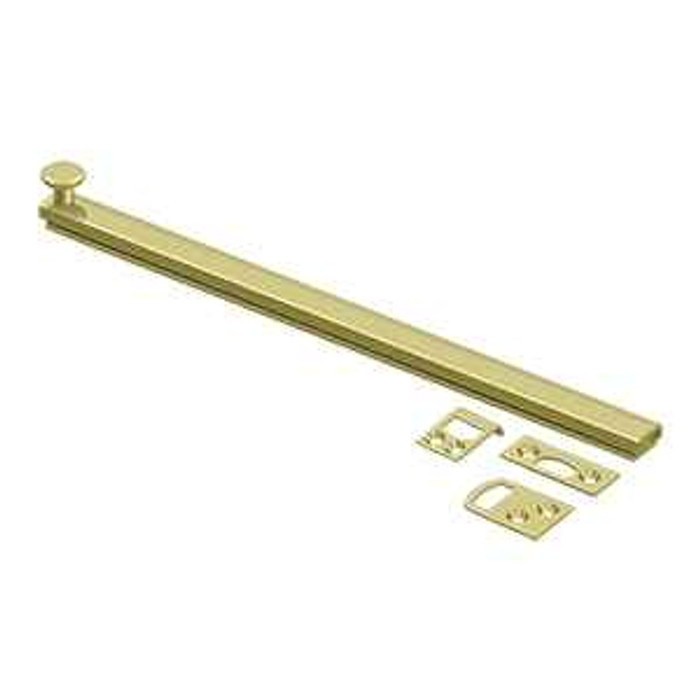 Deltana Deltana 12SBCS 12" Solid Brass Surface Bolt, Concealed Screws, HD DEL-12SBCS
