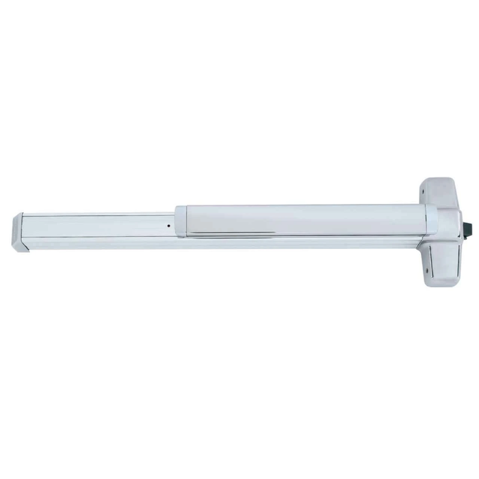 Von Duprin 98 Series 3 ft Smooth Case Wide Stile Rim Exit Device in Satin Chrome finish, isolated product view