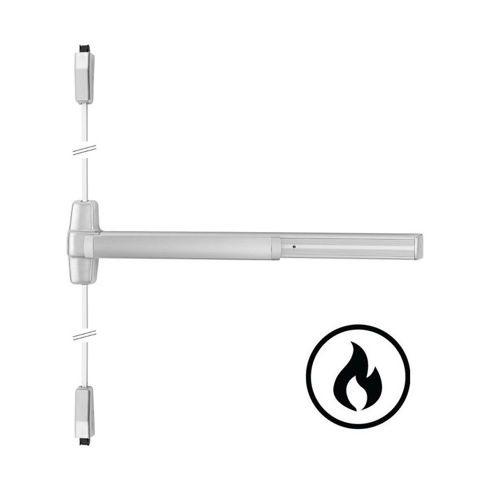 Von Duprin 9847F-3ft Fire Rated Concealed Vertical Rod Exit Device, Wide Stile, 36" Smooth Case, Less Dogging