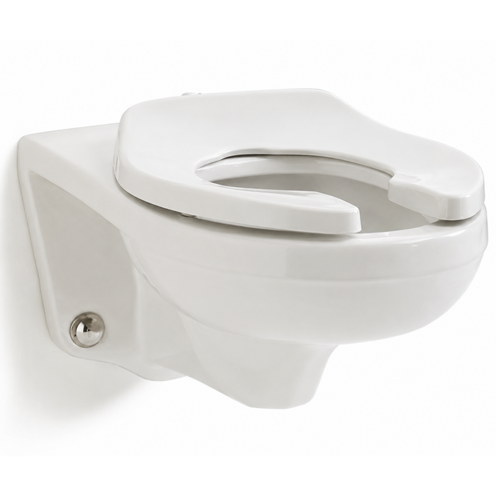 American Standard Afwall ADA Retrofit 1.28 – 1.6 gpf (4.8 – 6.0 Lpf) Top Spud Elongated Wall-Hung EverClean Bowl With Bedpan Lugs - AMS-2296019EC