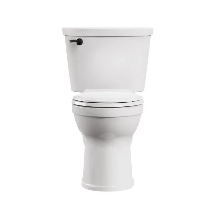 American Standard Champion PRO Two-Piece 1.28 gpf/4.8 Lpf Chair Height Elongated Toilet With Matte Black Trip Lever Less Seat - AMS-211AA704