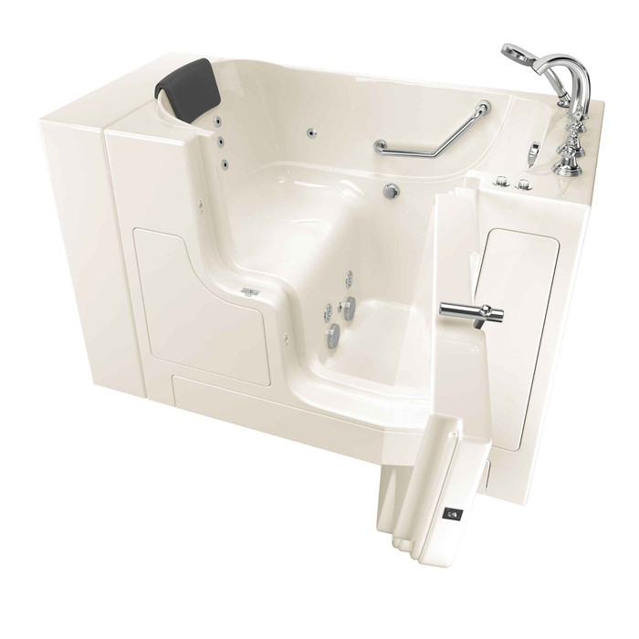 American Standard Gelcoat Premium Series 30 x 52 -Inch Walk-in Tub With Whirlpool System - Right-Hand Drain With Faucet - AMS-3052OD.109.WR