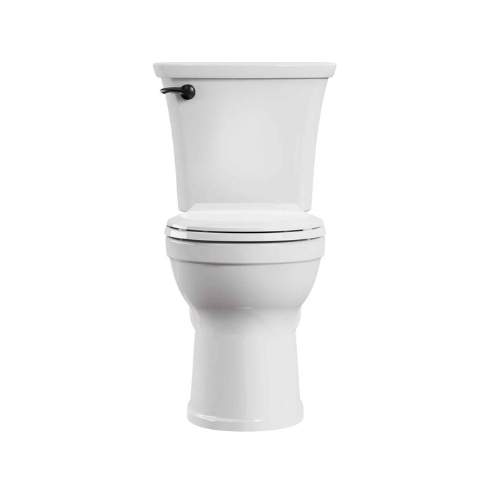 American Standard Champion PRO Two-Piece 1.28 gpf/4.8 Lpf Chair Height Round Front Toilet With Matte Black Trip Lever Less Seat - AMS-211BA704