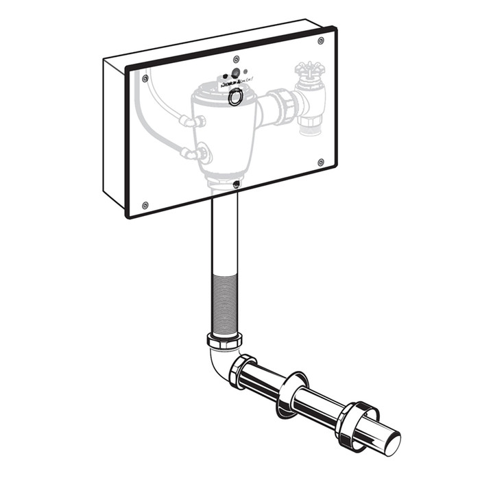 American Standard Ultima Selectronic Concealed Toilet Flush Valve with Wall Box, Base Model, Piston-Type, 1.28 gpf/4.8 Lpf - AMS-606B321