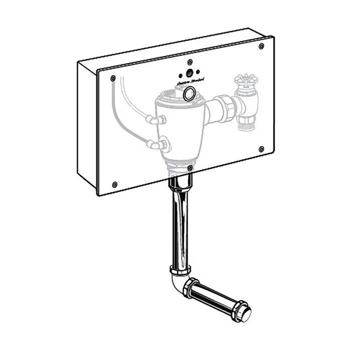 American Standard Ultima Selectronic Concealed Urinal Flush Valve with Wall Box, Base Model, Piston-Type, 0.125 gpf/0.5 Lpf - AMS-606B501