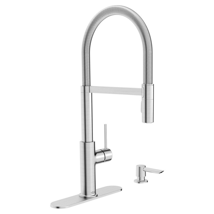 American Standard Tamarind Semi-Pro Dual Spray Kitchen Faucet with Deck Plate and Soap Dispenser - AMS-7425351