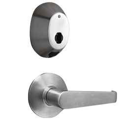 Dormakaba Dormakaba InSync Battery Operated Interconnected Cylindrical Latch and Deadbolt Lock, Unit, Electronic RFID Keys, Troy Lever, Left Hand, Satin Chrome RI6200S-26D
