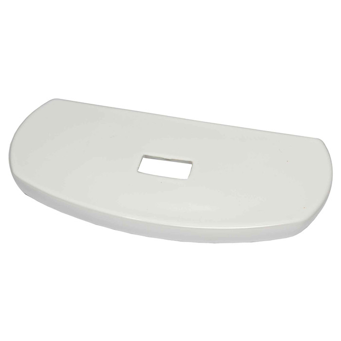 American Standard Edgemere 735215-400 dual flush toilet tank cover in White, showing rectangular flush actuator opening, top view